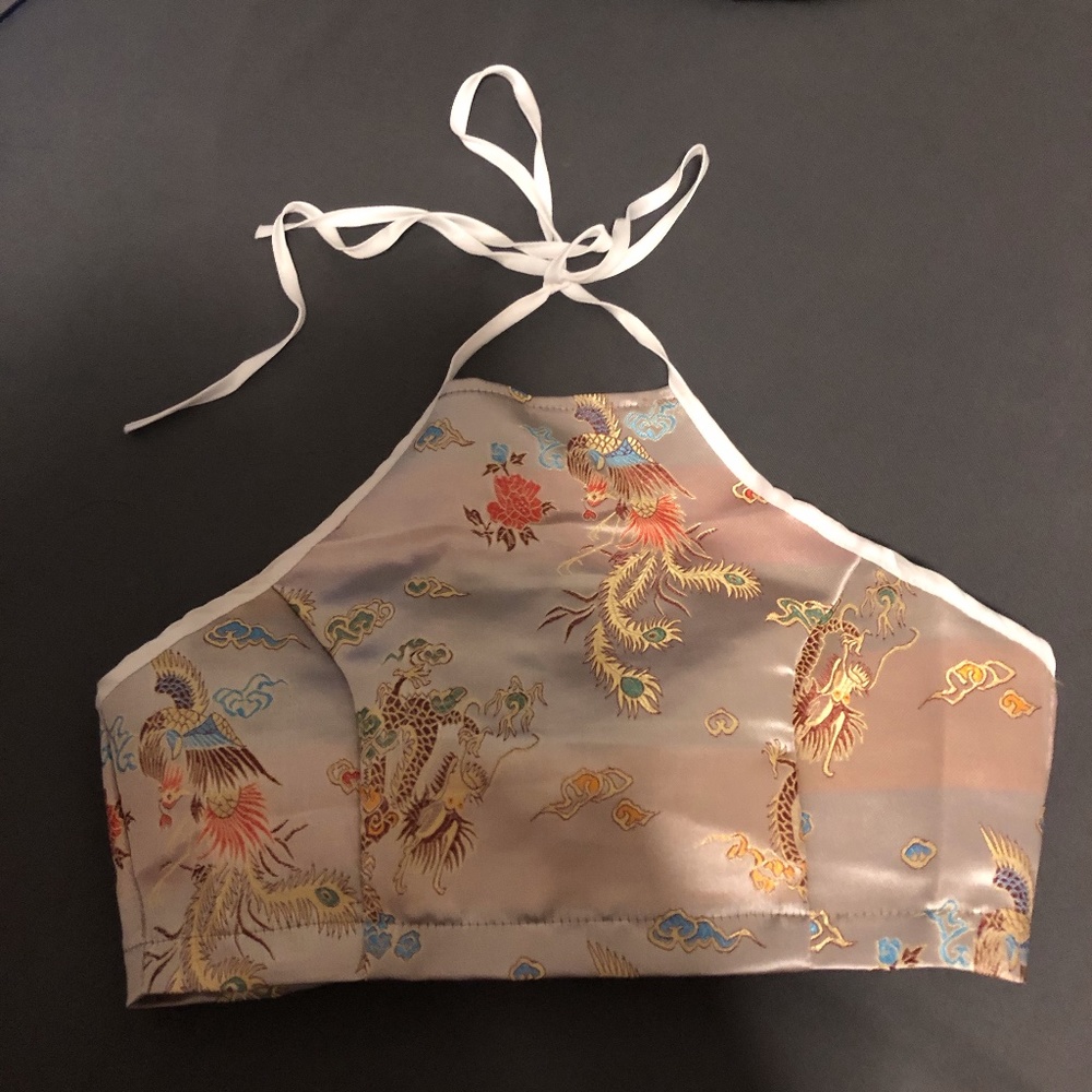 oriental Chinese halter crop top (S)